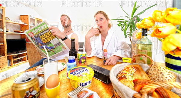 Couple at breakfast