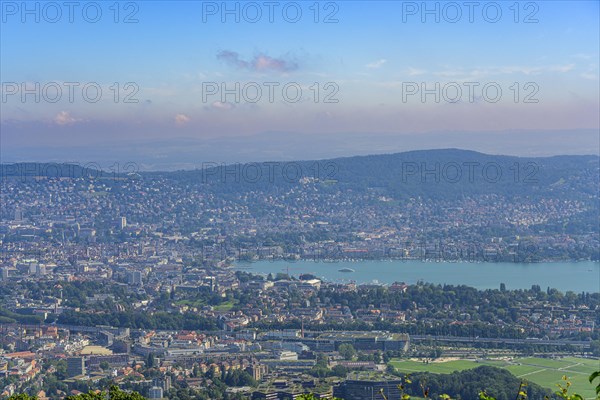 View from the Uetliberg to the city of Zurich and Lake Zurich