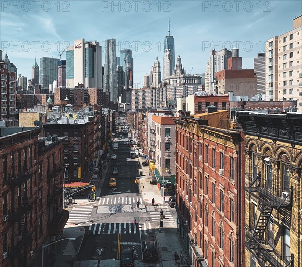 Madison Street from above with skyline in the background