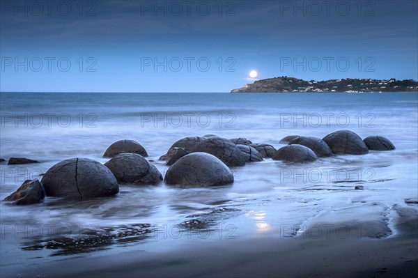 Moeraki Bolders at full moon