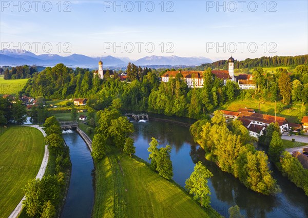 Loisach and Beuerberg with Marienkirche and monastery