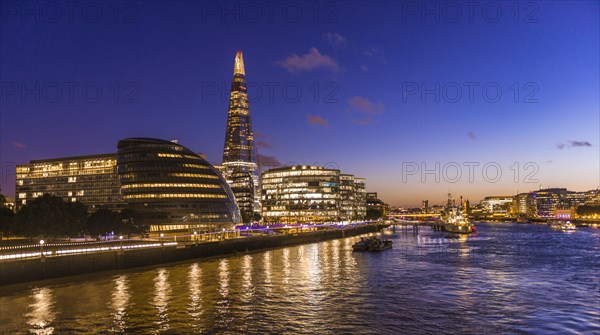 River Thames and modern high-rise buildingss