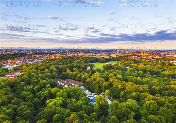 English garden with economy building