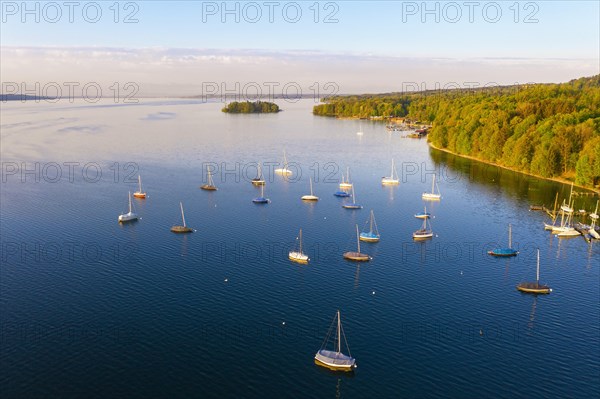 Sailboats at anchor