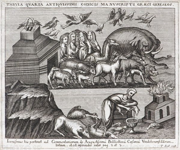 Noah and the animals leave the ark