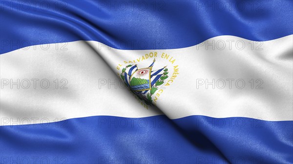 3D illustration of the flag of El Salvador waving in the wind