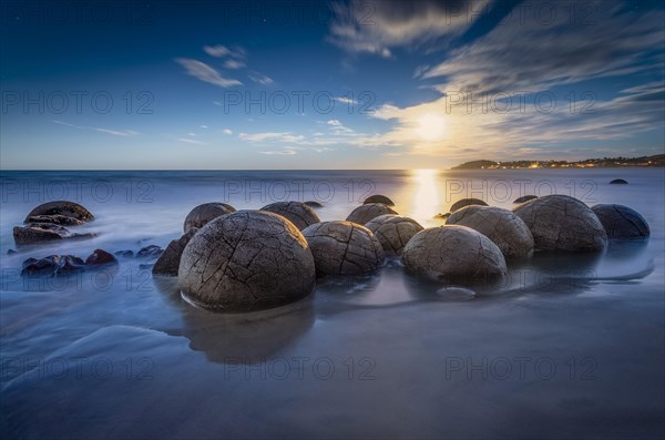 Moeraki Bolders at full moon