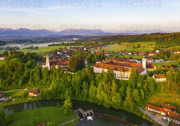 Loisach and Beuerberg with Marienkirche and monastery