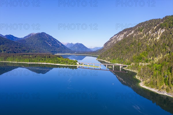 Sylvensteinsee with Faller gorge bridge