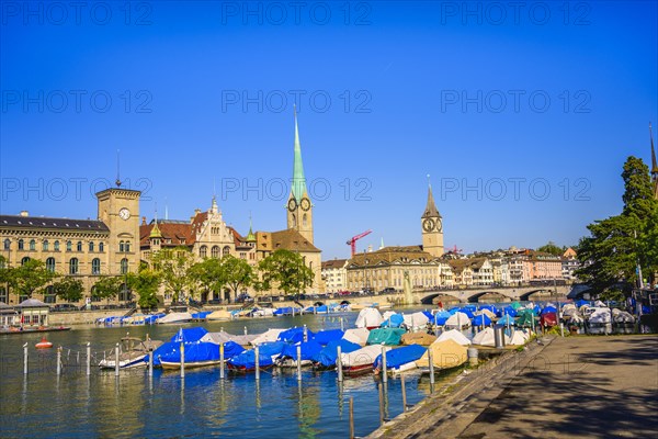 Boats on the river Limmat