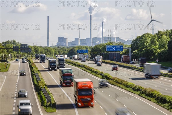 Many trucks drive on the A2 motorway