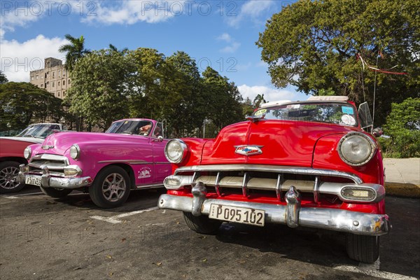 US classic cars from the 1950s can be rented for tourist city tours