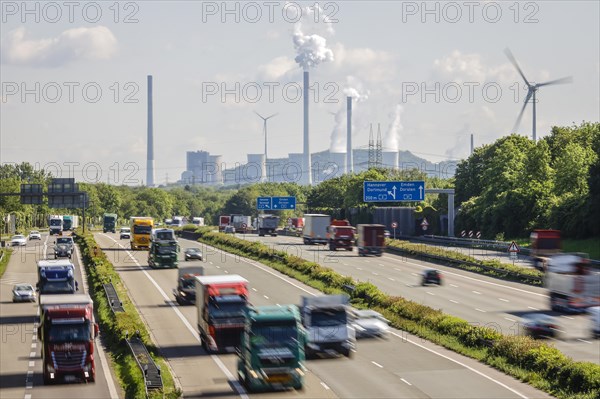 Many trucks drive on the A2 motorway