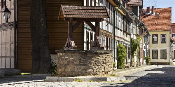 Alley with half-timbered houses