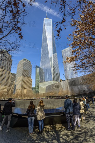 Visitors at the Memorial Fountain