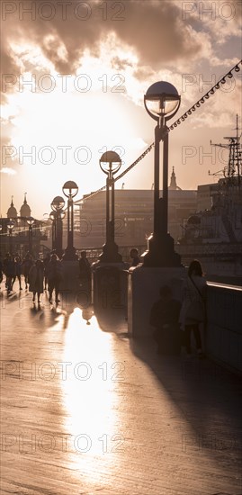 Pedestrians on the More London Riverside