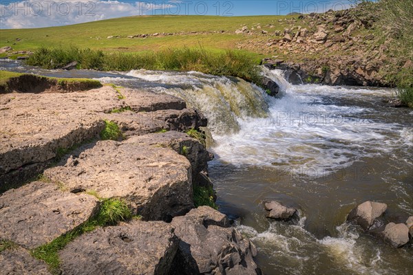 Small waterfall on the Tsagaan river