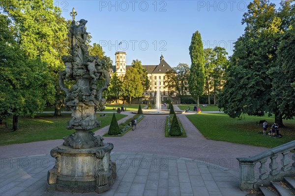 Castle park of City Palace Fulda with baroque sculpture Floravase by Johann Friedrich von Humbach