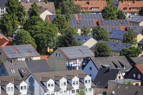 Multi-family houses with solar roofs