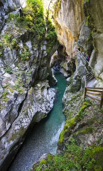 Climbing facility in the dark gorge