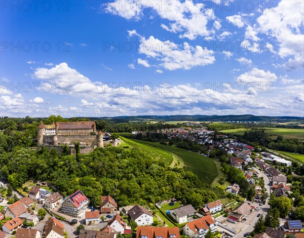Aerial view of Stettenfels Castle