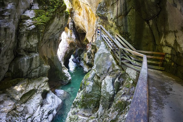 Climbing facility in the dark gorge