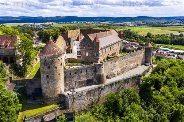 Aerial view of Stettenfels Castle