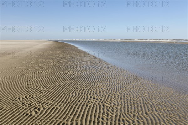 Water edge at the beach of Borkum