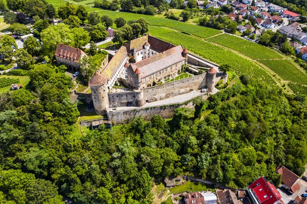 Aerial view of Stettenfels Castle