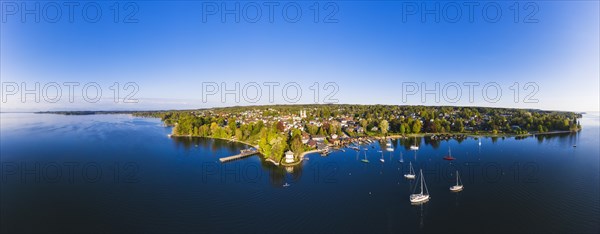 Panorama of Tutzing on Lake Starnberg with Brahms Pavilion