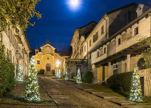 The Via Albertoletti with the Church of Santa Maria Assunta