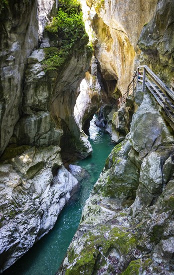 Climbing facility in the dark gorge