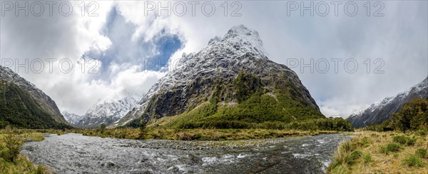 Valley with snow-capped mountains