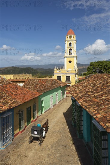 The bell tower of the Museo de la Lucha Contra Bandidos in the colonial old town