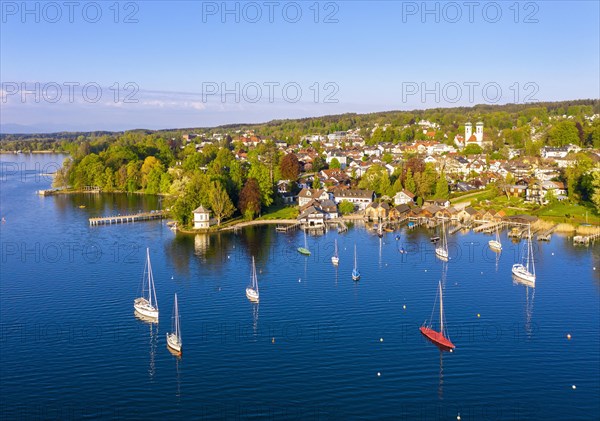 Brahms pavilion and boathouses at Starnberger See