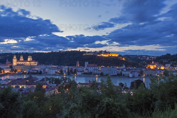 City view at dusk