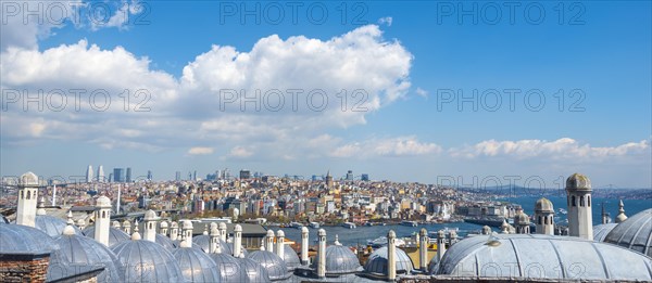 View from Sueleymaniye Mosque over the city with Galata Tower