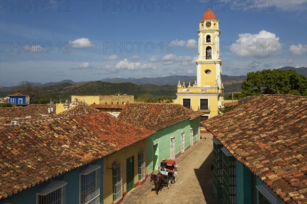 The bell tower of the Museo de la Lucha Contra Bandidos in the colonial old town