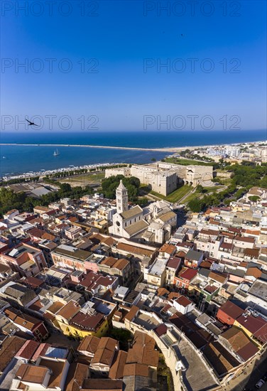 Aerial view of Castello Svevo and Cathedral Basilica of Saint Mary 'Maggiore'