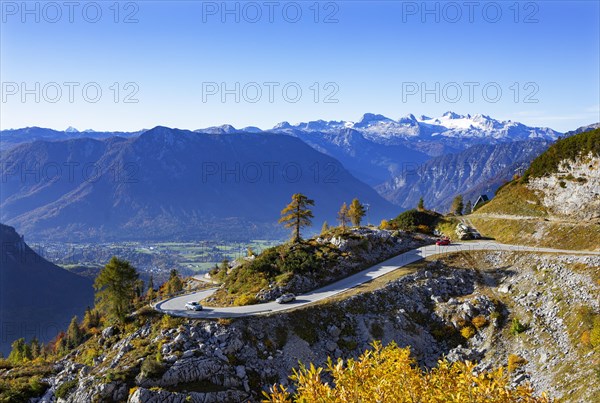 View from the Loser Panoramastrasse into the Ausseerland and to the Dachstein