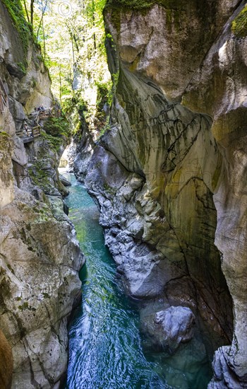 Climbing facility in the dark gorge