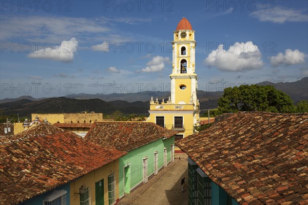 The bell tower of the Museo de la Lucha Contra Bandidos in the colonial old town