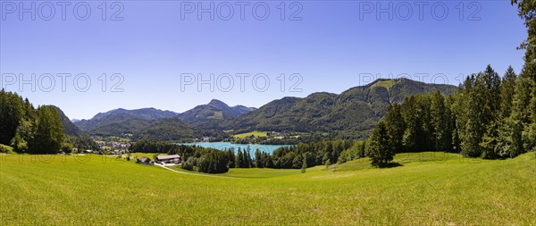 Panoramic view of Fuschl am See and the Filbling