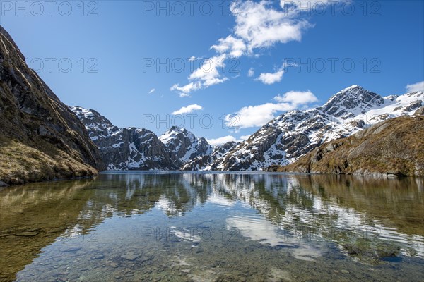 Mountains reflected in lake