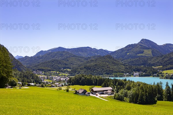 Panoramic view of Fuschl am See and the Fuschlsee