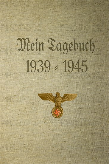 Binding of a historical diary 1939 to 1945 with the Reich Eagle and swastika