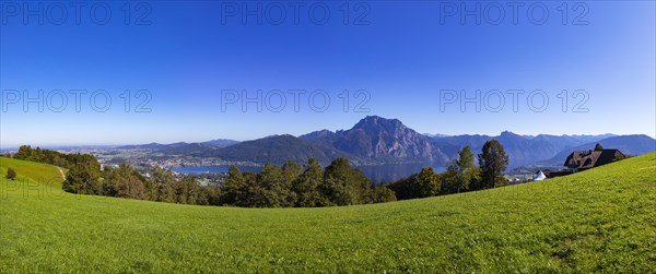 Panoramic view from Gmundnerberg to Gmunden