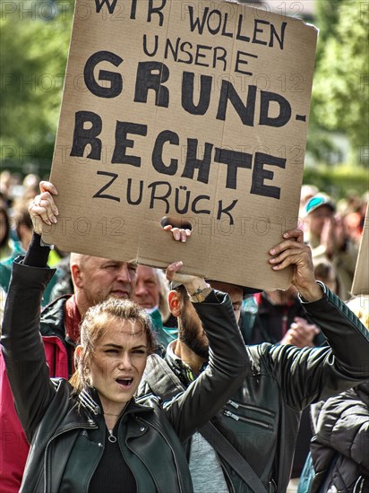 Demonstration for basic rights on the Stuttgart Wasen
