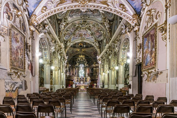 The baroque Sanctuary Santuario Santa Maria del Monte with the black Madonna on the Sacro Monte di Varese