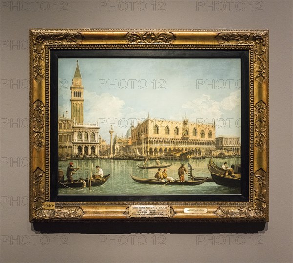 Veduta with gondolas in front of San Marco in Venice